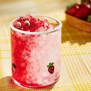 Anthropologie strawberry icon juice glass